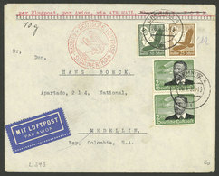 GERMANY: 26/AP/1938 Chemnitz - Colombia, Airmail Cover Sent By DLH Franked With 4.75Mk., Arrival Backstamp Of Medellin 4 - Sonstige & Ohne Zuordnung