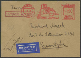 GERMANY: 4/MAY/1938 Berlin - Brazil, Airmail Cover Sent By DLH With Meter Postage For 1.50Mk., With Advertising For Road - Sonstige & Ohne Zuordnung