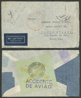 GERMANY: CRASH COVER: Airmail Cover Sent To Porto Alegre, Brazil, The Airplane Crashed Near Santos, The Cover Has Import - Altri & Non Classificati