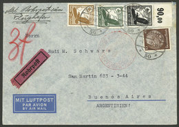 GERMANY: 1/JUN/1938 Berlin - Argentina, Airmail Cover Sent By DLH Franked With 1.85Mk. Including 10Pf. For The Pneumatic - Altri & Non Classificati