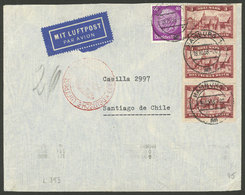 GERMANY: 18/OC/1938 Hamburg - Chile, Airmail Cover Sent By DLH Franked With 9.40Mk., With Santiago Arrival Backstamp Of  - Autres & Non Classés
