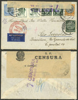 GERMANY: 23/AU/1939 Magdeburg - Brazil, Airmail Cover Franked With 1.50Mk., Flown By DLH, With Notable Brazilian Censor  - Autres & Non Classés