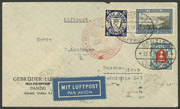 GERMANY - DANZIG: 23/MAY/1939 Danzig - Argentina, Airmail Cover Sent By DLH Franked With 3.90G., With Berlin Transit Bac - Autres & Non Classés