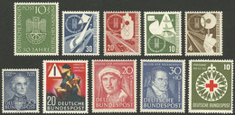 WEST GERMANY: Small Lot Of MNH Stamps Of Very Fine Quality, Issued In 1951/2, Yvert Catalog Value Euros 400+, Low Start! - Colecciones