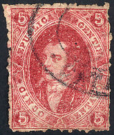 ARGENTINA: GJ.26, 5th Printing, Dry Impression Variety (hollow Font), Very Fine Quality! - Briefe U. Dokumente