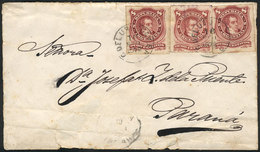 ARGENTINA: GJ.49, 3 Examples Franking A Cover Sent From CONCEPCIÓN DEL URUGUAY To Paraná On 16/JA/1879, Very Handsome! - Sonstige & Ohne Zuordnung
