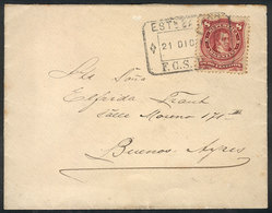 ARGENTINA: GJ.54B, On Cover Sent To Buenos Aires On 21/DE/1886, With The Rare Cancel "ESTACIÓN SALADO - F.C.S.B.A.", And - Other & Unclassified