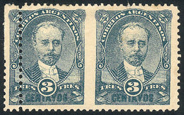 ARGENTINA: GJ.83PV, J.Celman, Horizontal Pair IMPERFORATE BETWEEN And With Double Vertical Perforation At Left, Minor De - Autres & Non Classés