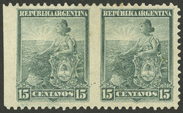 ARGENTINA: GJ.227PV, Pair Imperforate Vertically, Mint Part Gum, VF And Rare! - Other & Unclassified