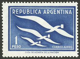 ARGENTINA: GJ.1089A, On GLAZED Paper, MNH, VF And Scarce! - Posta Aerea