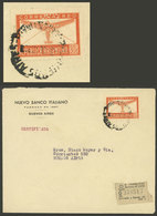ARGENTINA: Cover Used In 1947, Franked With 30c. Stylized Airplane With "NBI" Perfin Of Nuevo Banco Italiano, VF Quality - Otros & Sin Clasificación
