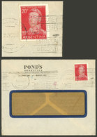 ARGENTINA: Cover Used In 1955, Franked With 20c. San Martín With "P" Perfin Of Pond's Argentina, VF Quality!" - Sonstige & Ohne Zuordnung