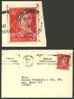 ARGENTINA: Cover Franked With 40c. San Martín With Diamond "F" Perfin Of Faustino Fano SRL, VF Quality!" - Altri & Non Classificati