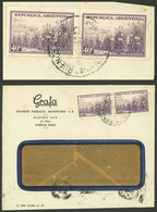 ARGENTINA: Cover Used In 1956, Franked With Pair 40c. Cotton With "GRAFA" Perfin Of Grafa S.A., VF!" - Autres & Non Classés