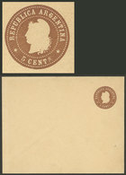 ARGENTINA: Circa 1899, Rare ESSAY Of Envelope With Value 5c. "Liberty Head" (unadopted Design), Printed In Chocolate Col - Ganzsachen