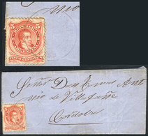 ARGENTINA: RARE CANCEL: Folded Cover Sent To Córdoba (circa 1873), Franked 5c. (GJ.38) With Rare Double Circle Cancel Of - Vorphilatelie