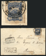 ARGENTINA: Registered Cover Sent From TUCUMÁN To Rosario On 31/JA/1890, Franked With A Stamp Of National Telegraph Of 40 - Vorphilatelie