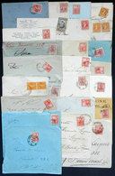 ARGENTINA: More Than 25 Old Covers Or Cards, Posted Between Various Towns, With Varied Postages And Cancels, Some With D - Vorphilatelie