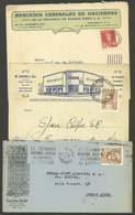 ARGENTINA: 3 Covers Used Between 1925 And 1943, All With Printed Advertising: Hotel Castelar (Buenos Aires), Confitería  - Vorphilatelie