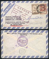 ARGENTINA: Airmail Cover Sent To A Sailor "aboard Destroyer Espora, At Sea", Routed Via Cristóbal, Panamá (arrival 24/NO - Vorphilatelie