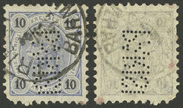 AUSTRIA: Old Stamp Of 10Kr. With Attractive "PARISI" PERFIN, Very Nice!" - Gebraucht