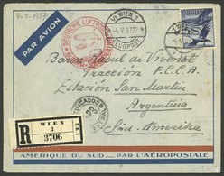 AUSTRIA: 4/MAY/1937 Wien - Argentina, Registered Airmail Cover Sent By DLH Franked With 5S., With Arrival Backstamp Of B - Lettres & Documents