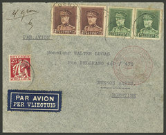 BELGIUM: 11/AP/1935 Gent - Argentina, Airmail Cover Franked With 14.25Fr., Sent By German DLH, With Berlin Transit Backs - Storia Postale