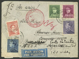 BELGIUM: MIXED POSTAGE: Airmail Cover Sent From Bruxelles To Basavilbaso (Entre Ríos, Argentina) On 26/JA/1937  By Germa - Cartas & Documentos
