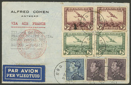 BELGIUM: 3/SE/1938 Antwerp - Brazil, Airmail Cover Flown By German DLH Franked With 35.75Fr., On Back Bruxelles Transit  - Storia Postale