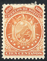 BOLIVIA: Sc.13, 1868/9 100c. Orange, Mint Original Gum, VF, Catalog Value US$80. - Bolivia