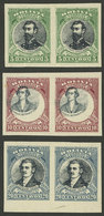 BOLIVIA: Sc.92a/94a, 1910 The Set Of 3 Values In IMPERFORATE PAIRS, Very Fine Quality! - Bolivia