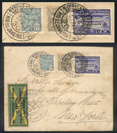 BRAZIL: 24/MAY/1930 Rio De Janeiro - New York: Cover Franked By Sc.4CL10 (US$450 On Cover) + Other Values, Flown By Zepp - Lettres & Documents