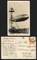 BRAZIL: Postcard With Nice View Of The ZEPPELIN, Sent To Uruguay On 15/JUN/1937, VF Quality! - Briefe U. Dokumente