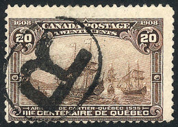 CANADA: Sc.103, 1908 20c. Chestnut, Used, Good Example, Catalog Value US$225. - Usados