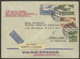 CZECHOSLOVAKIA: 12/NO/1935 Jablonec - Argentina, Airmail Cover Franked With 17.50Kc. Flown By German DLH, With Transit B - Briefe U. Dokumente