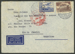 CZECHOSLOVAKIA: 30/AU/1937 Reichenberg - Brazil, Cover Sent To Reach A Passenger Of Ship CAP ARCONA In The Port Of Rio D - Briefe U. Dokumente