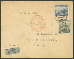 CZECHOSLOVAKIA: 2/JUN/1939 Praha - Brazil, Airmail Cover Sent By German DLH Franked With 15Kc., Rio De Janeiro Arrival B - Lettres & Documents