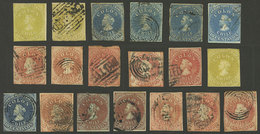 CHILE: Group Of 19 Columbus Examples, Used Or Mint, Several Of 4 Margins, Several Printings, Good Lot For The Specialist - Chile