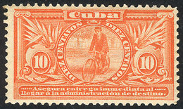 CUBA: Sc.E2, 1899 10c. Orange (bicycle Messenger, Inscribed 'immediata'), Mint Lightly Hinged, VF Quality, Catalog Value - Sonstige & Ohne Zuordnung