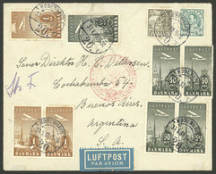 DENMARK: 31/JA/1938 Kobenhavn - Argentina, Airmail Cover Sent By German DLH Franked With 6.30Kr., And Buenos Aires Arriv - Briefe U. Dokumente