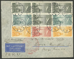 DENMARK: 10/JUL/1938 Svaneke - Peru, Airmail Cover Sent By German DLH With Nice Postage Of 2.75Kr., On Back Lima Arrival - Brieven En Documenten