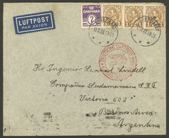 DENMARK: 13/DE/1938 Norre - Argentina, Airmail Cover Sent Via German (DLH) Franked With 3.07Kr., With Frankfurt Transit  - Covers & Documents