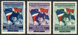 DOMINICAN REPUBLIC: Sc.326/8, 1937 Sport, Cmpl. Set Of 3 Values Of VF Quality, Catalog Value US$52 - Dominican Republic