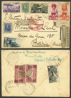 ERITREA: 28/DE/1936 Agordat - Brazil, Registered And Express Airmail Cover With Spectacular Multicolor Postage On Front  - Eritrea