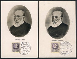SPAIN: 2 Maximum Cards Of 1933 And 1935, Francisco PI MARGALL, Politician And Writer, VF - Cartes Maximum