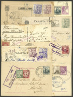 SPAIN: 1936/45 8 Cards (some Are Postal Stationeries) Sent To France, There Is A Nice Range Of Cancels And CENSOR MARKS! - Briefe U. Dokumente