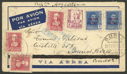 SPAIN: 26/FE/1939 Goria - Argentina, Airmail Cover Franked With 6,90Ptas., Flown By DLH From Lisboa To Natal And From Th - Briefe U. Dokumente