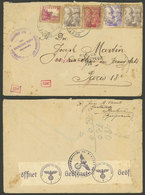 SPAIN: 13/AU/1940 Renteria (Guipúzcoa) - Paris, Cover With Nice Multicolor Postage (total 70c.), With Marks: "ZONE OCUPE - Briefe U. Dokumente