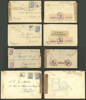 SPAIN: 4 Covers Sent To France During World War II, All With Interesting CENSOR Marks (almost With With Local + Nazi Cen - Briefe U. Dokumente