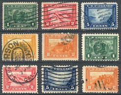 UNITED STATES: Sc.397/400A + 401/404, 1913/15 Panamá-Pacific Exposition, Complete Sets In Both Perforations, VF Quality, - Usados